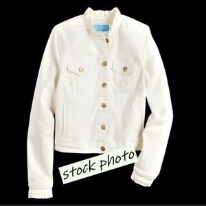 Draper James Women's White Ruffle Collar Jacket